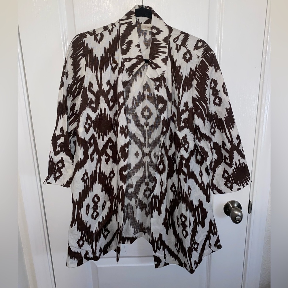 Chico's Brown and White Cape Jacket